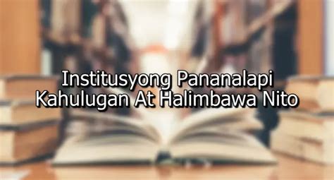 Institusyong Pananalapi Kahulugan At Halimbawa Nito.